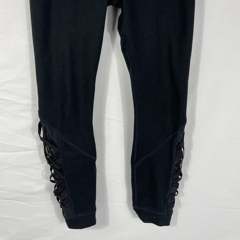 Fabletics Leggings Women's Size‎ XS Black Powerhold Stretch Athleisure Laced